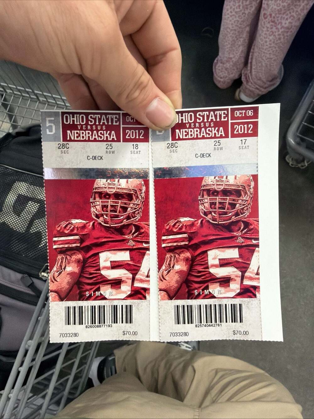 2012 Ohio State Buckeyes vs. Nebraska College Football Game Ticket Stubs